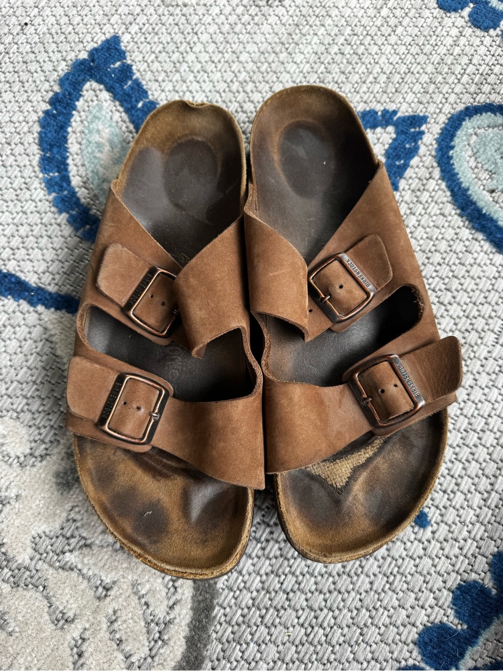 Birkenstock Zurich Brown Suede Two-Strap Leather Sandals Men’s 12-12.5